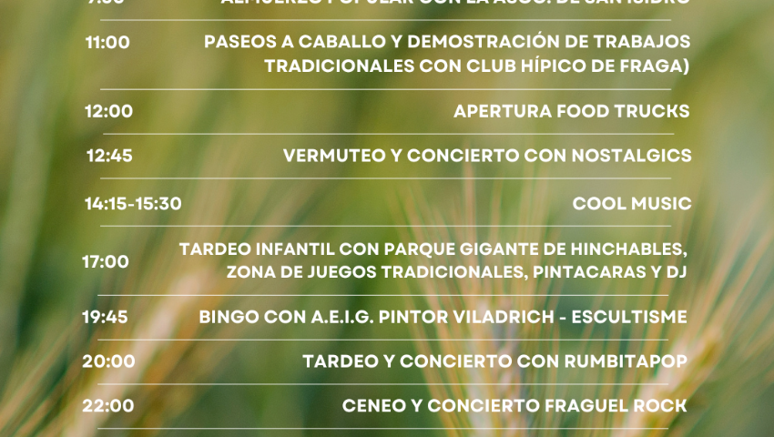 Fraga celebrará San Isidro el próximo 16 de mayo