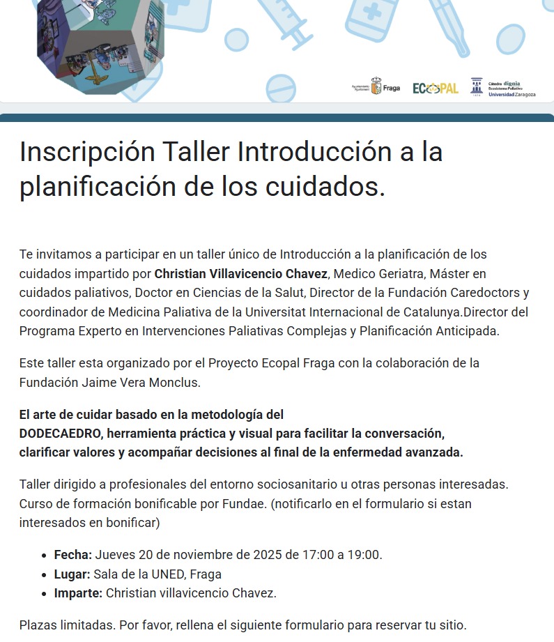 Taller Introducción Cuidados Taller de Introducción a Cuidados del Proyecto Ecopal