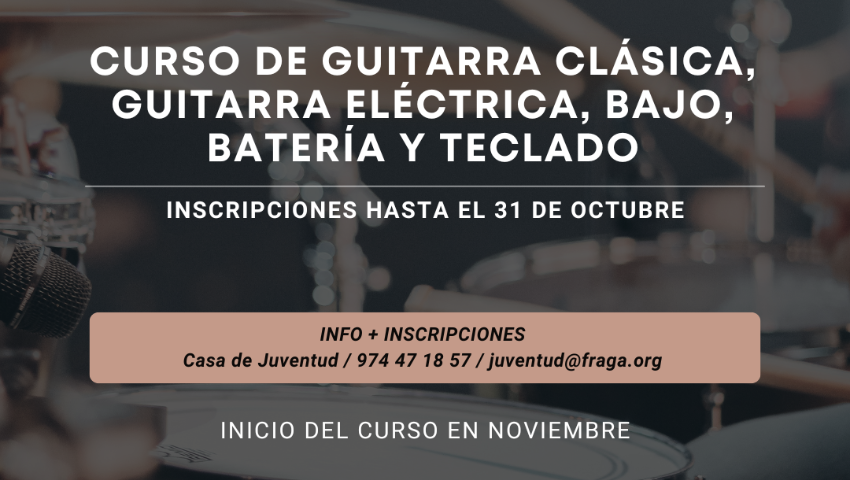 Inscripciones para los cursos de instrumentos de Juventud