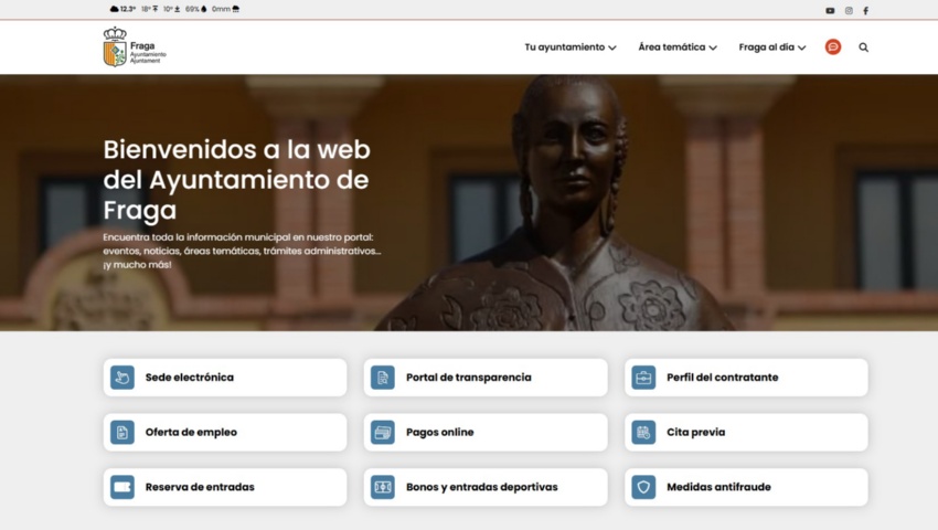 El Ayuntamiento de Fraga estrena nueva página web