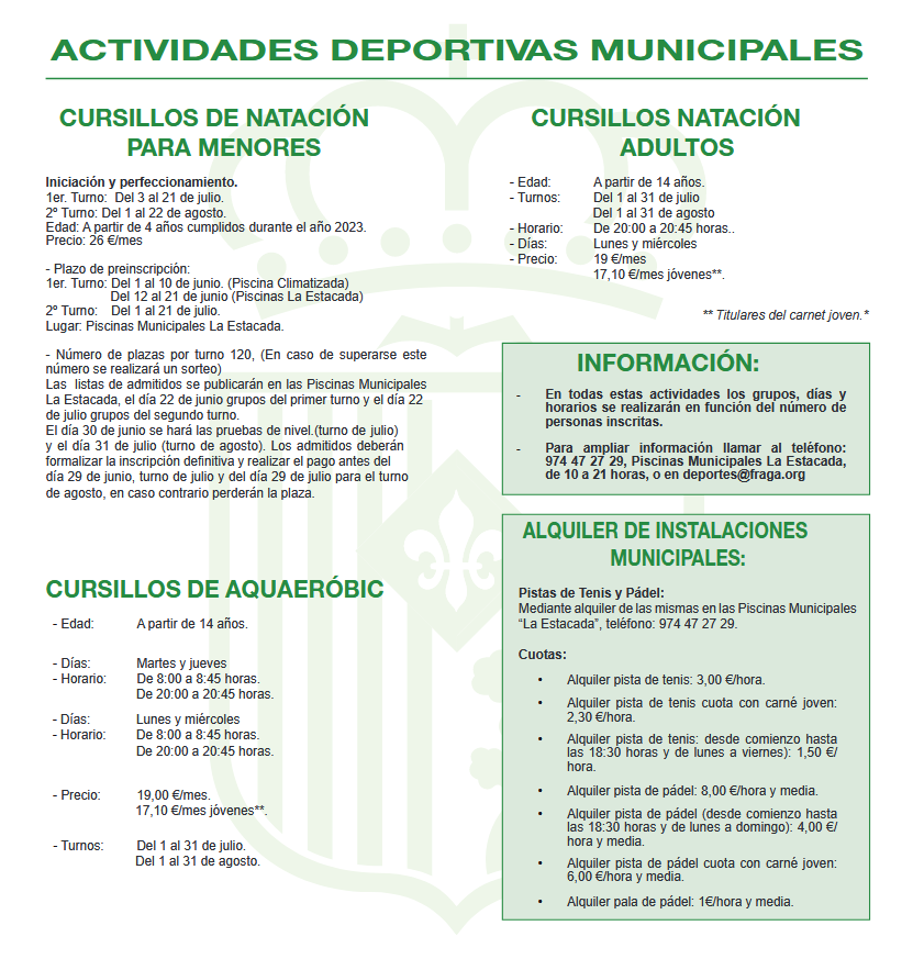 Actividades municipales verano