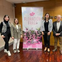 Idoia Moreno, Verónica Alins, Celsa Rufas y Javier Catalán, en la presentación de 'Floración Fraga' en la Diputación Provincial de Huesca