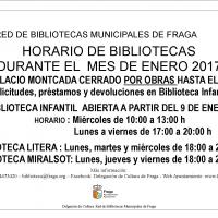 Horarios Bibliotecas Enero