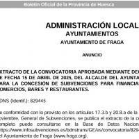 Subvención comercios bares y restaurantes 2025